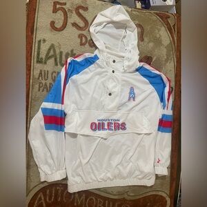 Vintage RARE! Early Houston Oilers Hoodie/Sweatshirt 3-button Pull-over Size XL